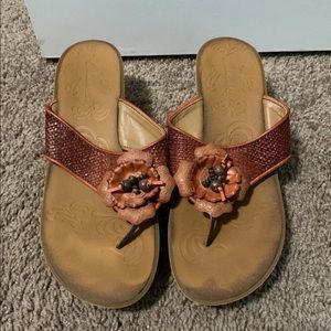 Clarks flower wedge sandal